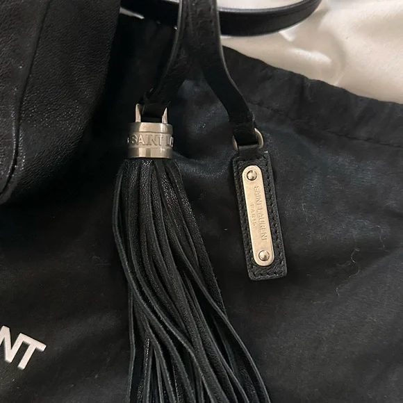 Saint Laurent Black Crossbody Bag with Tassel - Picture 2 of 5